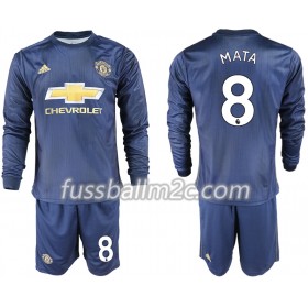 Fußballtrikots Manchester United MATA 8 Kinder Ausweich Trikotsatz 2018-2019 Langarm